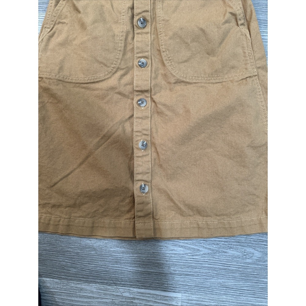 Patagonia Point Reyes Canvas Skirt Denim Size Xs Brown Button Front Denim A Line - Picture 3 of 9